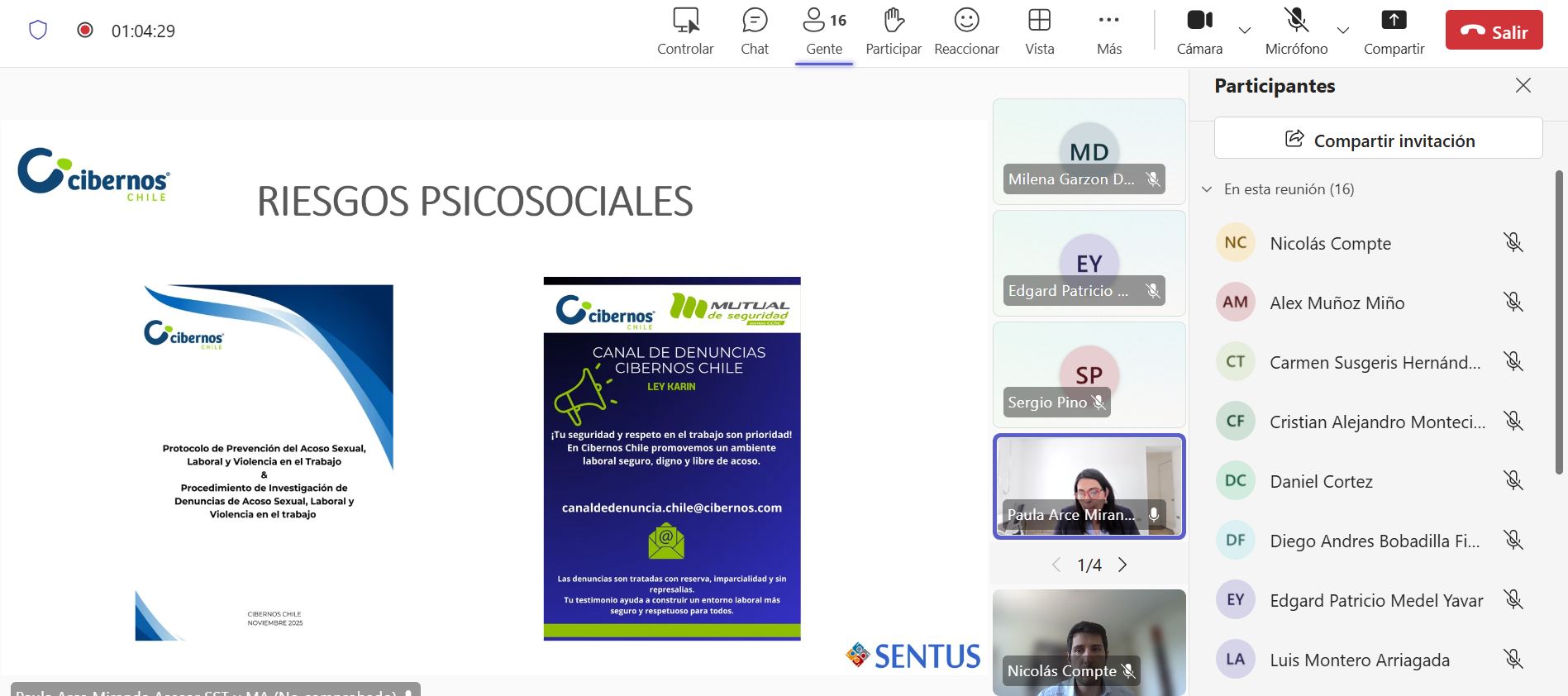 Decreto 44 y RIOHS: Sentus lidera un nuevo hito para Cibernos Chile en Seguridad y Salud en el Trabajo